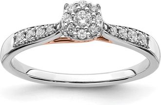 Diamond2Deal 14k Two-tone Lab Grown Diamond Engagement Ring 1/5Ct Clarity- VS Color- G-H