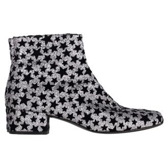 Saint Laurent Saint Laurent Sterrenprint Enkelboots in Zilver Glitter