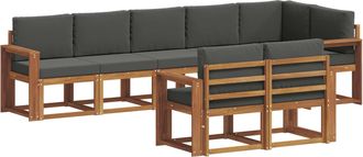 vidaXL Conjunto De Sof&aacute;s De Exterior 8 Uds. Natural Y Antracita Vidaxl