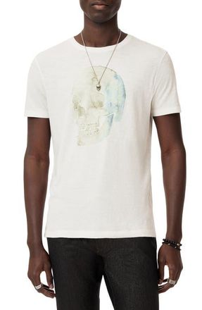 John Varvatos Watercolor Skull Graphic T-Shirt in Salt at Nordstrom, Size X-Small