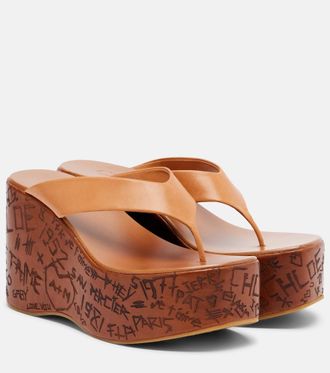 Chlo&eacute; Chlo&eacute; Maxime leather wedge thong sandals