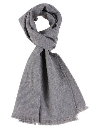 Emporio Armani Herringbone Pattern Virgin Wool Scarf