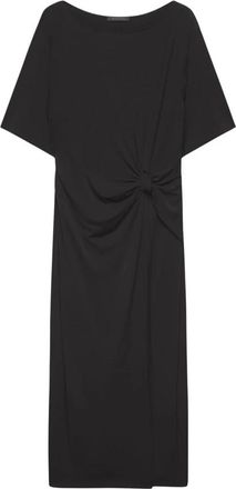 Elena Miro Abito in jersey con nodo laterale - Dames - Casual kleedjes - Zwart - 5XL - Kleedjes