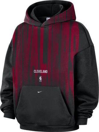 Nike Mens Cleveland Cavaliers Standard Issue Therma-FIT Fleece Basketball Hoodie in Black | IQ1470-010