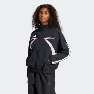 adidas Trainingsjacke ADIDAS SPORTSWEAR TIRO CUT 3-STREIFEN COLOR BLOCK WOVEN, Damen, Gr. L, weiss (schwarz, true pink, wei&szlig;), Obermaterial: 100% Polyamid, J