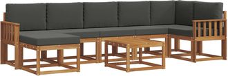 vidaXL Conjunto De Sof&aacute;s De Exterior 8 Uds. Natural Y Antracita Vidaxl