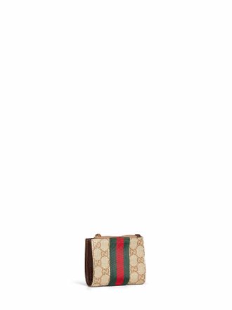 Gucci GG Supreme Canvas Web Stripe Wallet - Beige