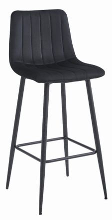 OEM Taburete Pozza - Terciopelo Negro / Patas Negras X 1