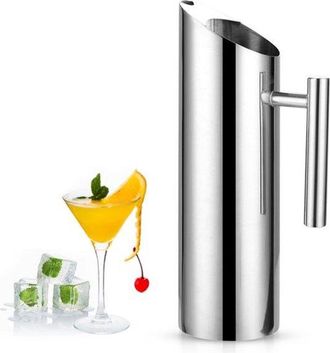 OEM Jarra De Agua De Acero Inoxidable Con Compartimento Para Hielo - Para Servir Bebidas Fr&iacute;as - 1l/1.5l/2l