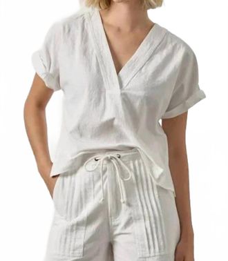Lilla P Boxy Popover Dolman Top In White