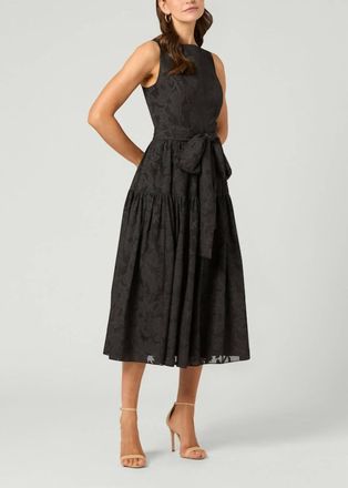 Shoshanna Noma Midi Dress In Jet Black