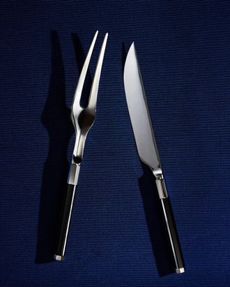 San Lorenzo 1981 Afra and Tobia Scarpa Sterling Silver and Marble Roasting Knife and Fork