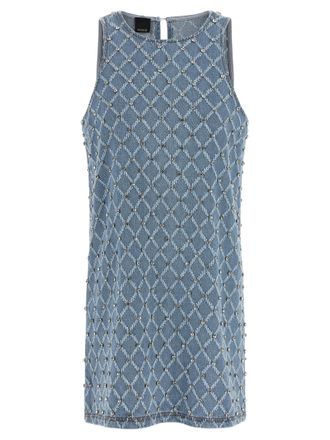 Pinko Blue Cotton Short Womens Dress