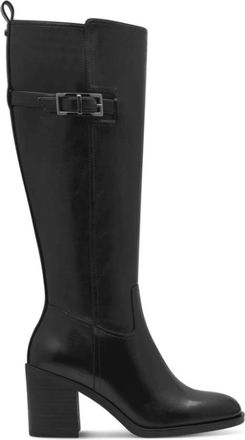 Tamaris Enkelboots met gesloten hak - Dames - Laarzen met Hak - Zwart - 37 EU - Leer - Schoenen