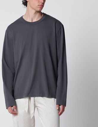 Tekla T-shirt a manica lunga nera slavata