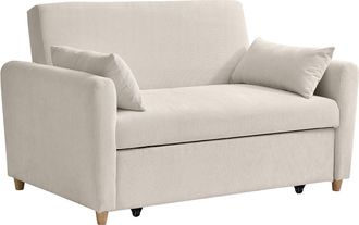 Vente-Unique Sof&aacute; cama de 2 plazas de pana beige AYLA