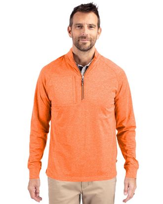 Cutter & Buck Adapt Eco Knit Heather Mens Quarter Zip Pullover