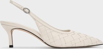 Charles & Keith Ivette Woven Pointed-Toe Slingback Pumps