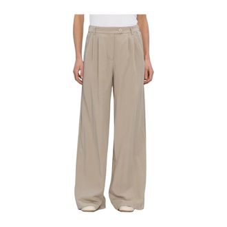 Simple Wide Broeken - Dames - Wijde Broeken - Beige - M - Broeken