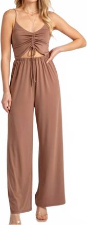Love Tree Tani Cinched Romper In Cocoa