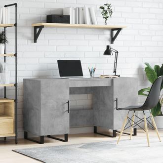 vidaXL Escritorio Madera De Ingenier&iacute;a Gris Hormig&oacute;n 140x50x75 Cm Vidaxl
