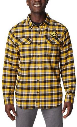 Columbia Gold Iowa Hawkeyes Flare Gun Flannel Long Sleeve Shirt at Nordstrom, Size Medium
