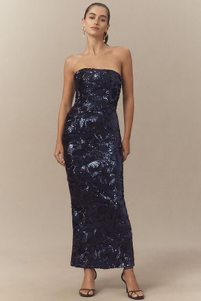 Helsi Leslie Strapless Stretch Sequin Mesh Midi Dress