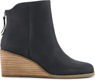 Toms Casey 10021311 Boots Womens 7.5 Black Leather Zipper Ankle Bootie KHD2305