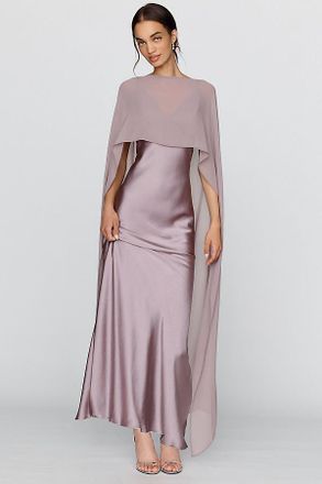 BHLDN Brigid Chiffon Cape Maxi Dress