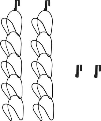 OEM 10 Porte-chapeaux, M&eacute;tal, R&eacute;glable, Crochet De Porte, Mural, Pour Foulards, Sacs, V&ecirc;tements, Noir