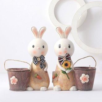 OEM Organizador De Conejito De Pascua - 2 Piezas, Oficina, Maceta, Portal&aacute;pices, Hucha
