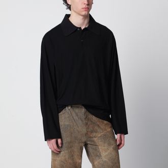 Our Legacy High Twist rugby shirt in black cotton jersey