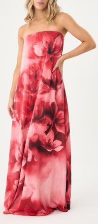Boamar Mecan Floral Strapless Maxi Dress in Pink Floral at Nordstrom, Size X-Large