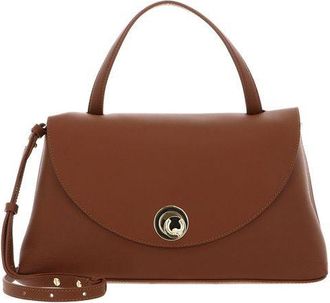 Coccinelle Womens Top Handle Bag Cognac-Black Bovine Leather - Top-Handle-Bags Cognac/black