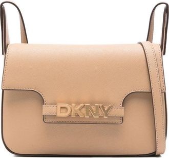 DKNY Structured Cow Leather Crossbody Bag With Embossed Logo