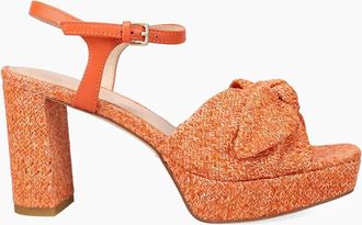 Pelle Moda Womens Penni Block Heel Sandals In Tangerine