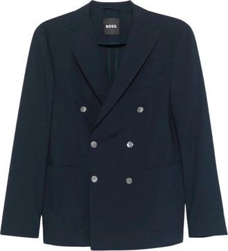 HUGO BOSS Heren, Pakken, Blauw, Maat: XL Katoen