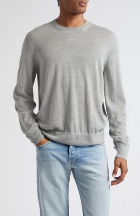 Tom Ford Fine Gauge Cashmere & Silk Sweater in Tal Light Grey at Nordstrom, Size 52