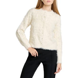 Wayf Kat Fuzzy Cardigan in Ivory at Nordstrom Rack, Size X-Large