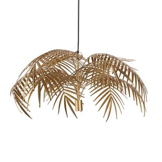 Maisons du monde L&aacute;mpara de techo con hojas de palmera de metal dorado