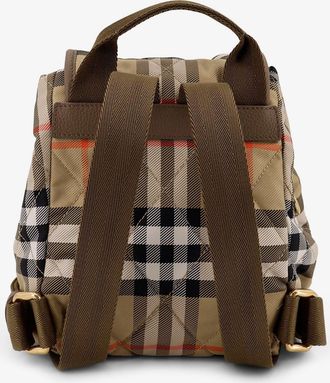 Burberry Womens Backpack Horseshoe Nylon Beige Backpacks
