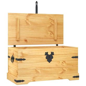 Berkfield Home Storage Chest Mexican Pine Corona Range 91x49.5x47 cm in Tan