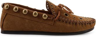 Isabel Marant Fitza Su&egrave;de Loafers - Dames - Loafers - Bruin - 38 EU - Su&egrave;de - Schoenen