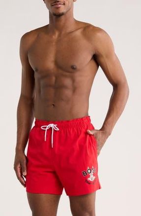 BOSS x Looney Tunes Flo Swim Trunks in Bright Red at Nordstrom Rack, Size Xx-Large