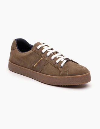 base Mens Base London Hopper Leather Mens Moss Trainers - Green - Size: 10