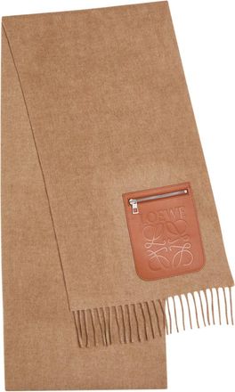 Loewe Anagram Wool-blend Scarf - Beige - One Size