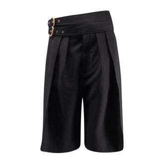 Chlo&eacute; Long Shorts - Dames - Korte Broeken - Zwart - M - Wol - Korte Broeken