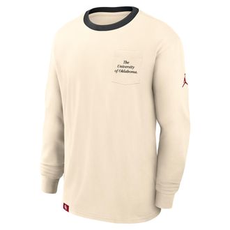 Nike Jordan Mens Oklahoma Athletic Prep Max90 Pocket Logo Jordan Brand College Long-Sleeve T-Shirt in Brown | 0JND014MOKN-UPP