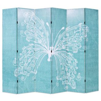 vidaXL Biombo/separador De Ambientes/tabique/decoraci&oacute;n/mueble 228 Cm Dise&ntilde;o De Mariposa Azul 0802049