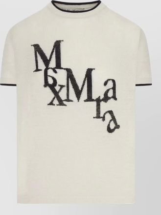 Max Mara nordic linen short sleeve knit top